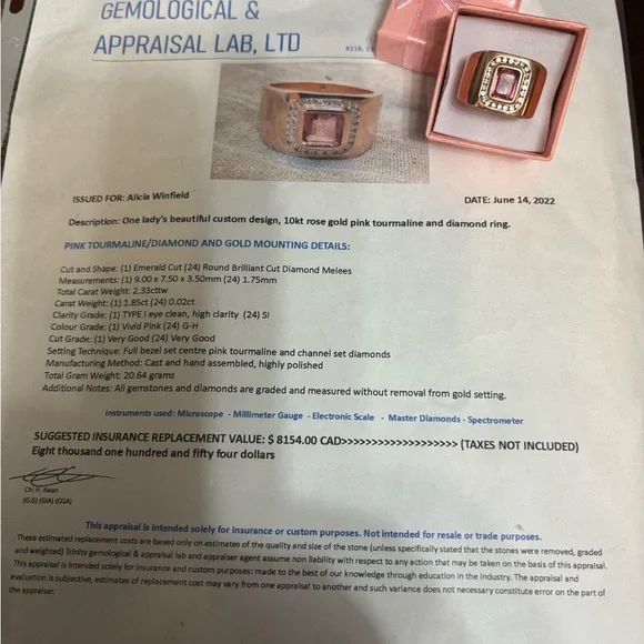 Elegant Pink tourmaline and 10 carat rose Gold Ring - Picture 11 of 16